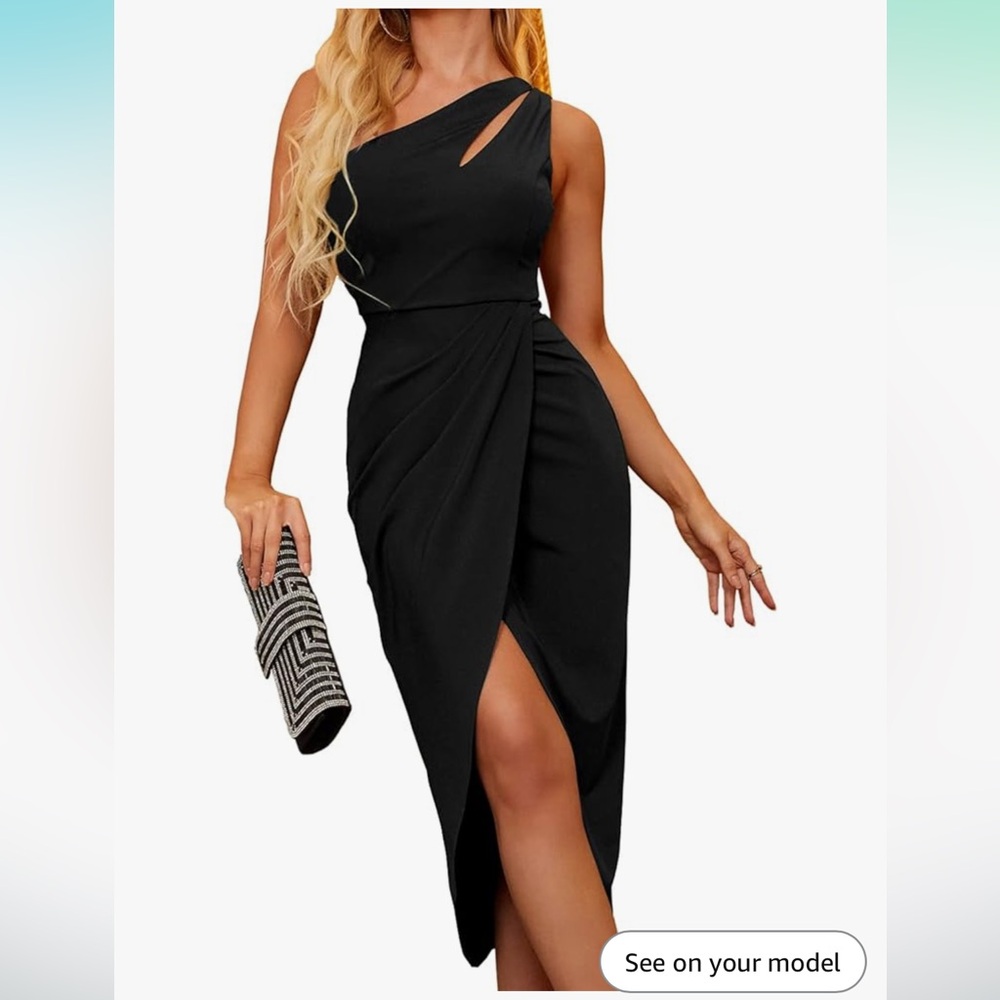 NWT black bodycon one shoulder dress